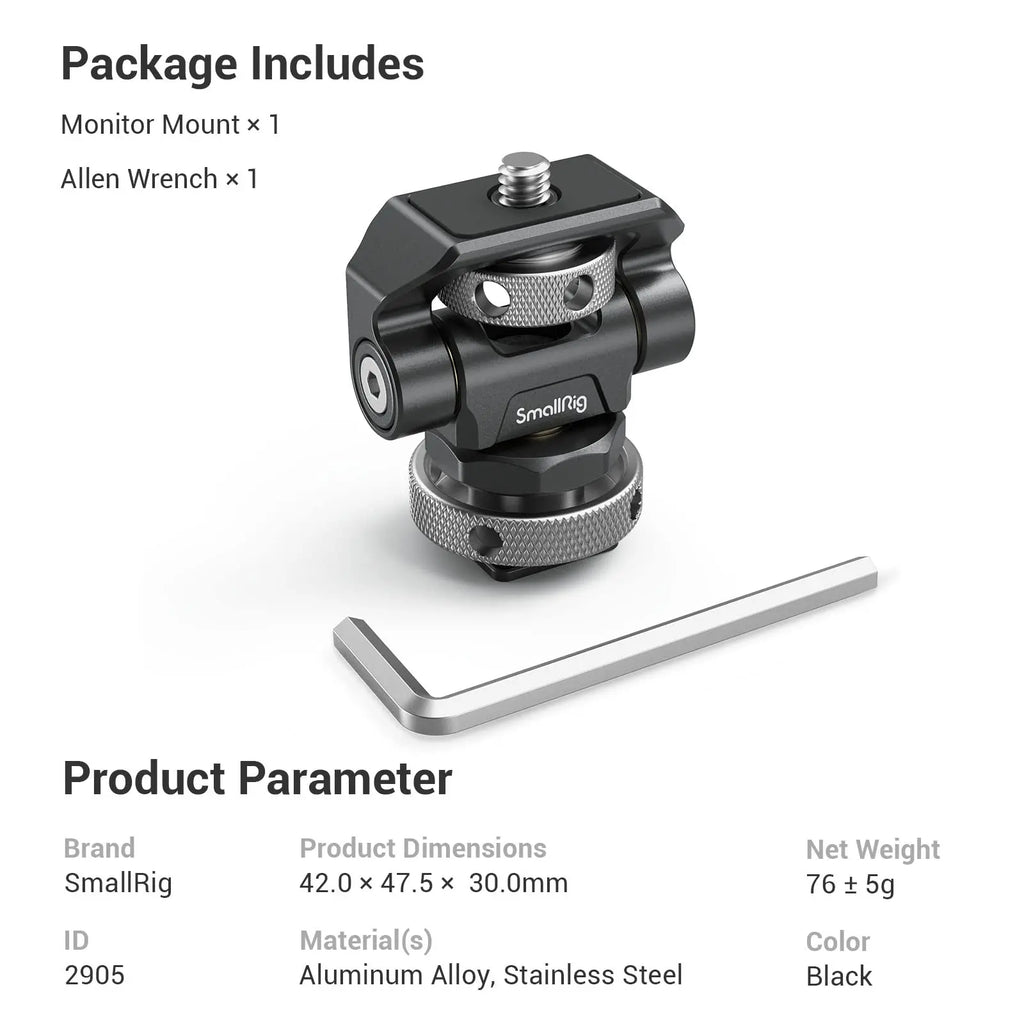 SmallRig Swivel and Tilt Adjustable Monitor Mount with Cold Shoe Mount