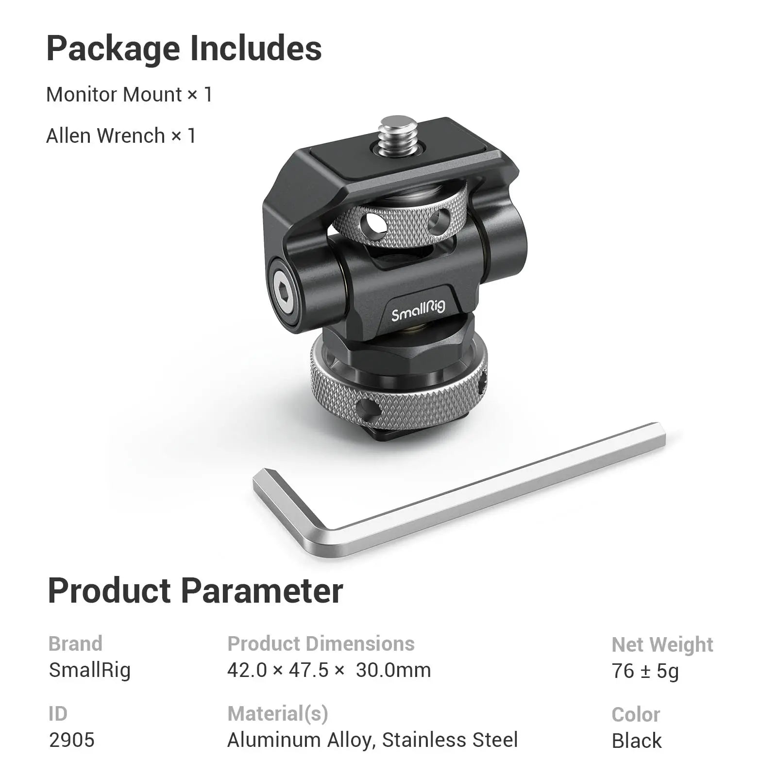 SmallRig Swivel and Tilt Adjustable Monitor Mount with Cold Shoe Mount