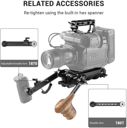 SmallRig Wooden Side Handle with ARRI Rosette Suit for Sony a7II/a7RII/a7SII SmallRig Cage,Left and Right ARRI Side Handle