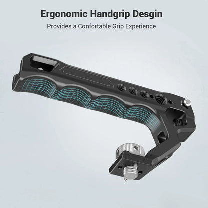 SmallRig Top Handle with Locating Holes for ARRI for Camera Cage, Ergonomic Design, with Anti-Off Designed Cold Shoe Adapter