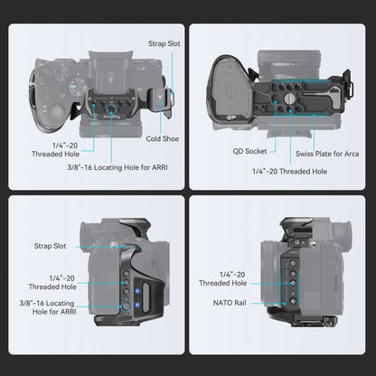 SmallRig A7R V/A7 IV /A7S 3 Cage for Sony Alpha 7R V/ Alpha 7 IV/Alpha 7S III "Rhinoceros" Cage Kit with Cable Clamp - 4308