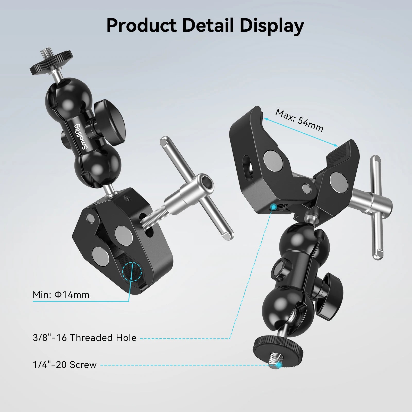 Kit de abrazadera en forma de cangrejo SmallRig con brazo mágico de cabeza esférica multifunción con abrazadera inferior para cámaras cardán DJI RS Monitor LCD