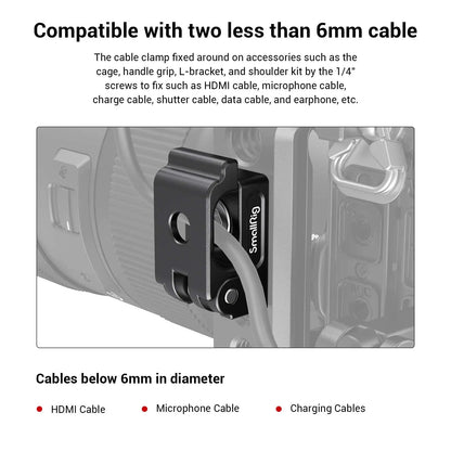 SmallRig Universal Spring Cable Clamp (2 pcs), Lightweight and Portable Cable Clamp Suit for Cables, Charging Cables MD2418