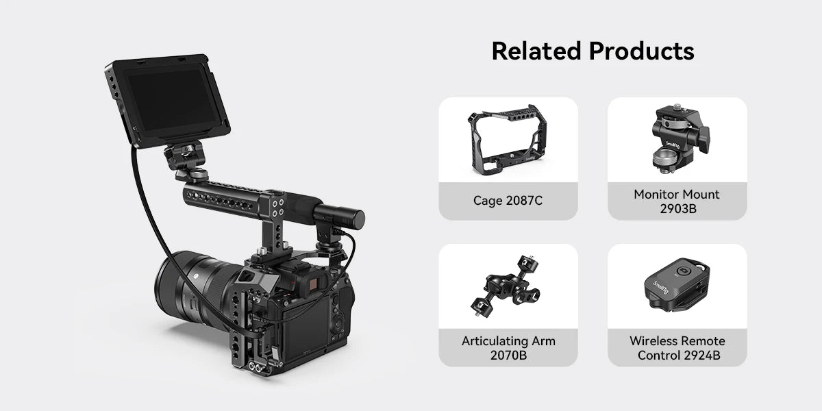 SmallRig Camera Top Handle with Cold Shoe DSLR Camera Rig For A6500 A73 A7III Z6 Camera Cage Funtional Cheese Hand Grip 1638
