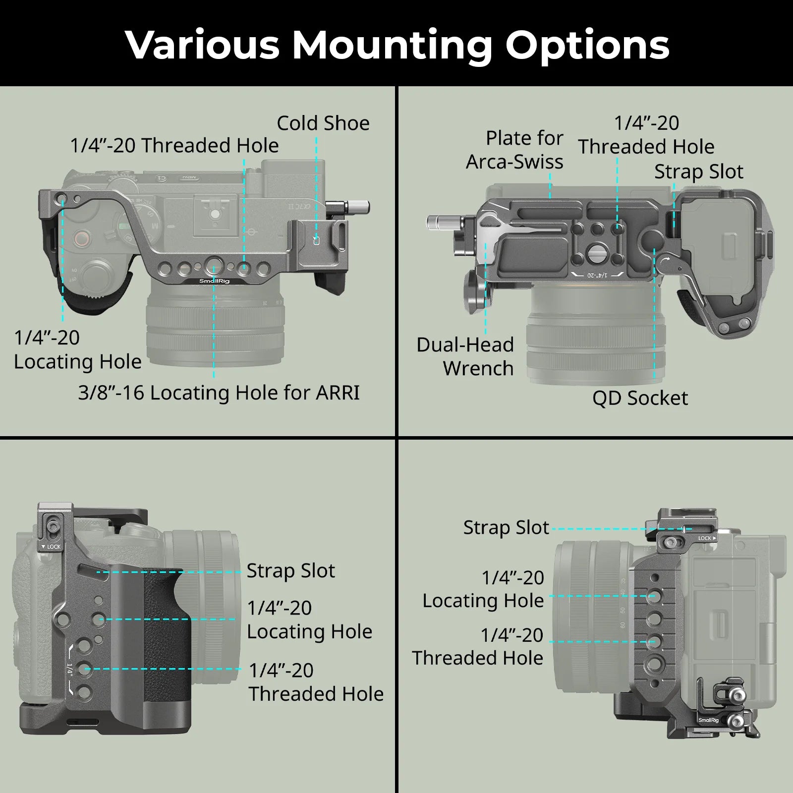 SmallRig A7C II / A7CR “HawkLock” Quick Release Cage Kit with Silicone Handle for Sony Alpha 7C II / 7CR 5198