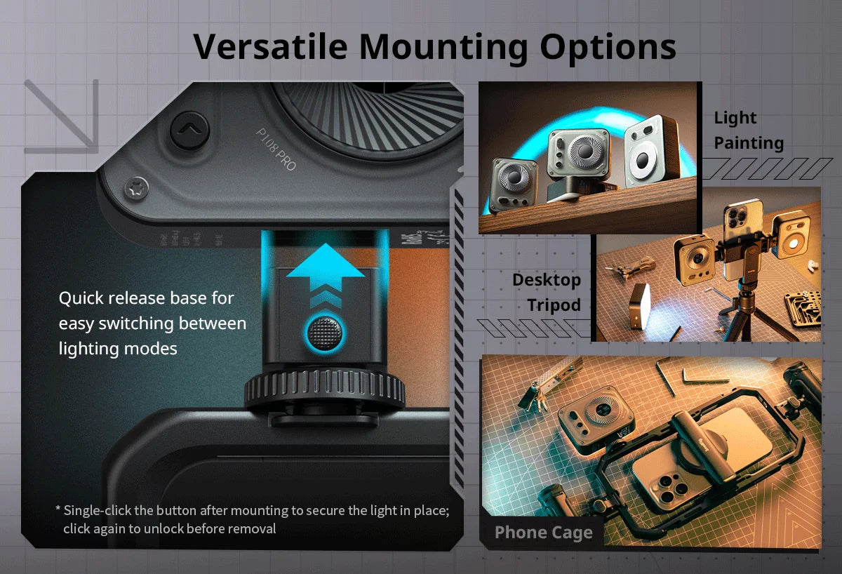 SmallRig Vibe P96 Pro mini LED Video Light, Pink & Black Color