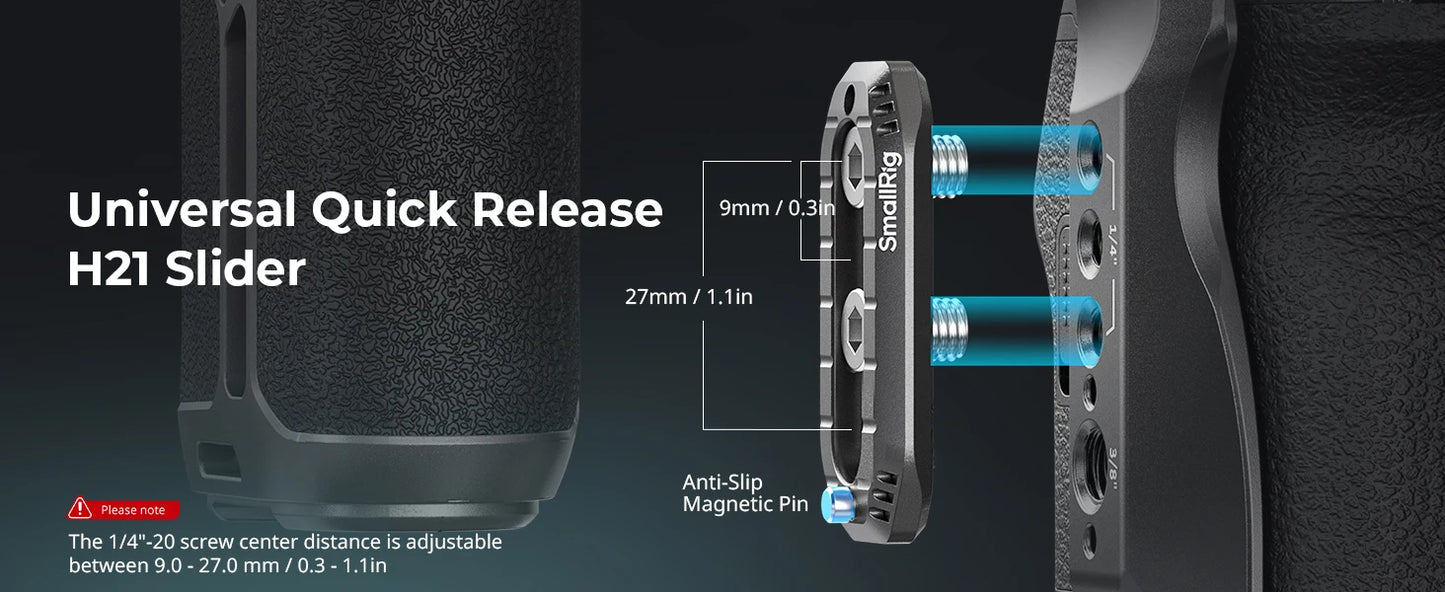SmallRig HawkLock H21 Quick Release Rotating Side Handle Kit, Rotate 360° , Suit for H21 Quick Release Sliderl, Cages, Plates