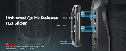 SmallRig HawkLock H21 Quick Release Rotating Side Handle Kit, Rotate 360° , Suit for H21 Quick Release Sliderl, Cages, Plates