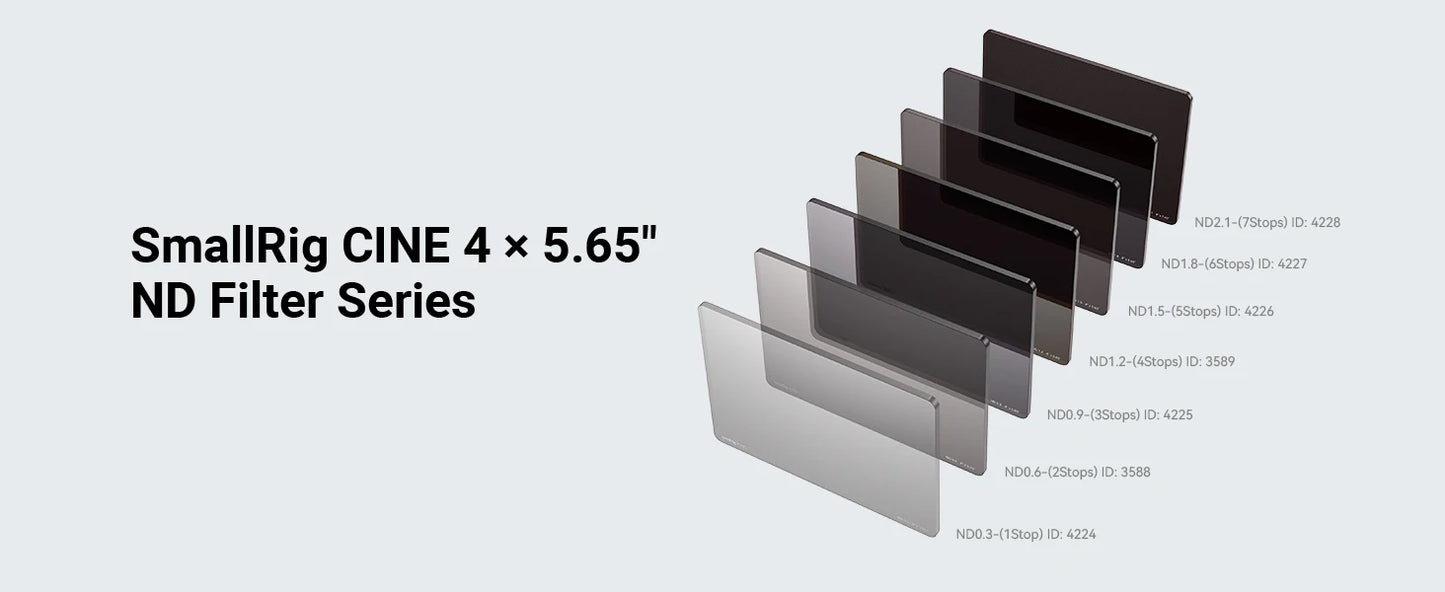 SmallRig 4 x 5.65 ND 0.3 /0.9/1.5/1.8/2.1（1/3/5/6/7 Stop）Filter Waterproof Anti-scratch For With 4 x 5.65" Matte Box System