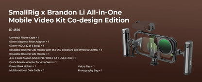SmallRig x Brandon Li All-in-One Mobile Phone Video Kit Quick Release Cage Kit for iPhone 16 Pro / Pro Max Video Shooting 4596