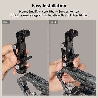 SmallRig Metal Phone Holder with Cold Shoe for 57-88mm