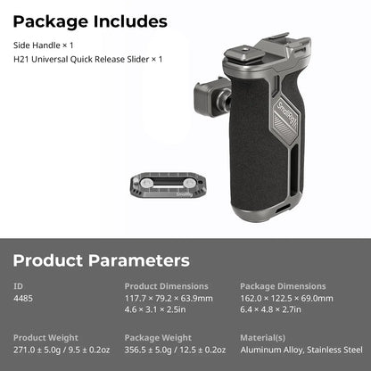 SmallRig HawkLock H21 Quick Release Rotating Side Handle Kit, Rotate 360° , Suit for H21 Quick Release Sliderl, Cages, Plates
