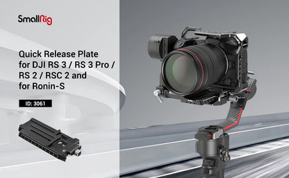SmallRig Quick Release Plate for DJI RS 2/ RSC 2 / RS 3 / RS 3 Pro / RS 4 / RS 4 Pro Gimbal with Arca-Swiss Perfectly Match 3061
