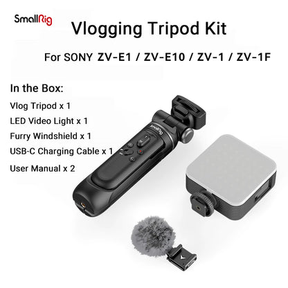 SmallRig ZV-E1 Cage Kit with Silicone Grip and Cable Clamp , Full Camera Cage Kit for Sony ZV-E1, Built-in Quick Release