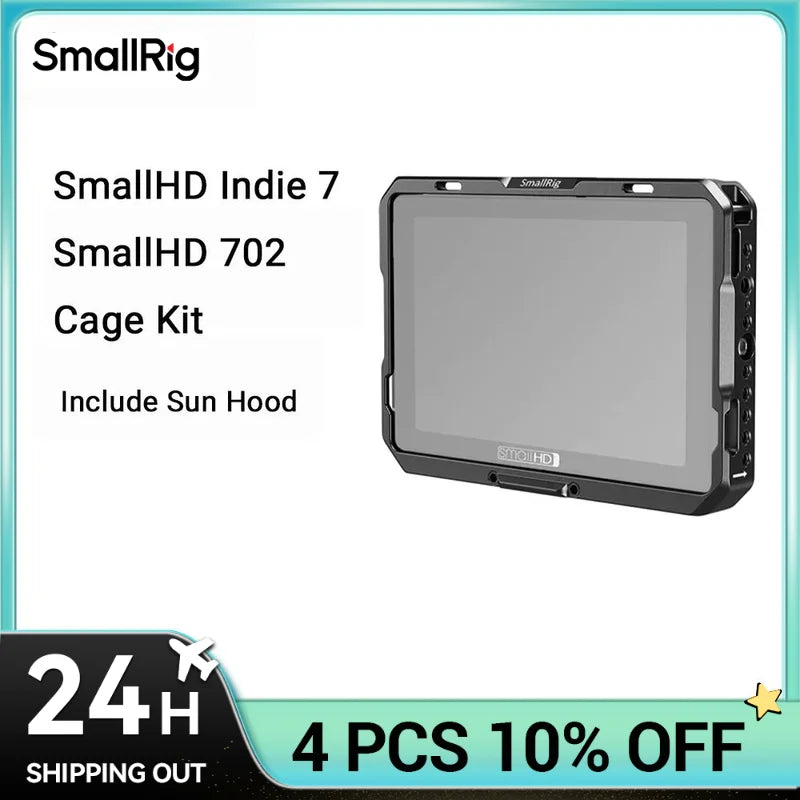 SmallRig Cage with Sun Hood for SmallHD 702 Touch Monitor  Cage Kit for SmallHD Indie 7 CMS2684