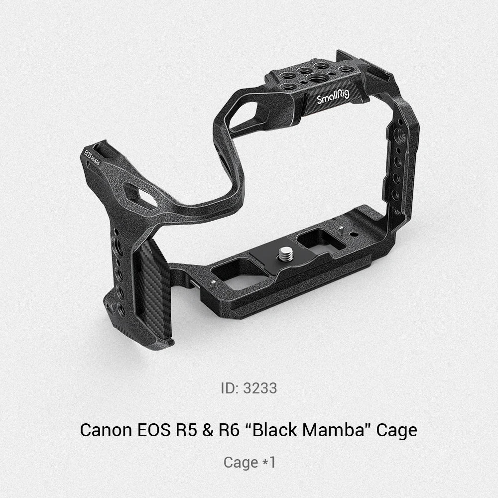 SmallRig Black Mamba Camera Cage with cable clamp and Top Handle Kit for Canon EOS R5 & R6 & R5 C Camera 3233/3234