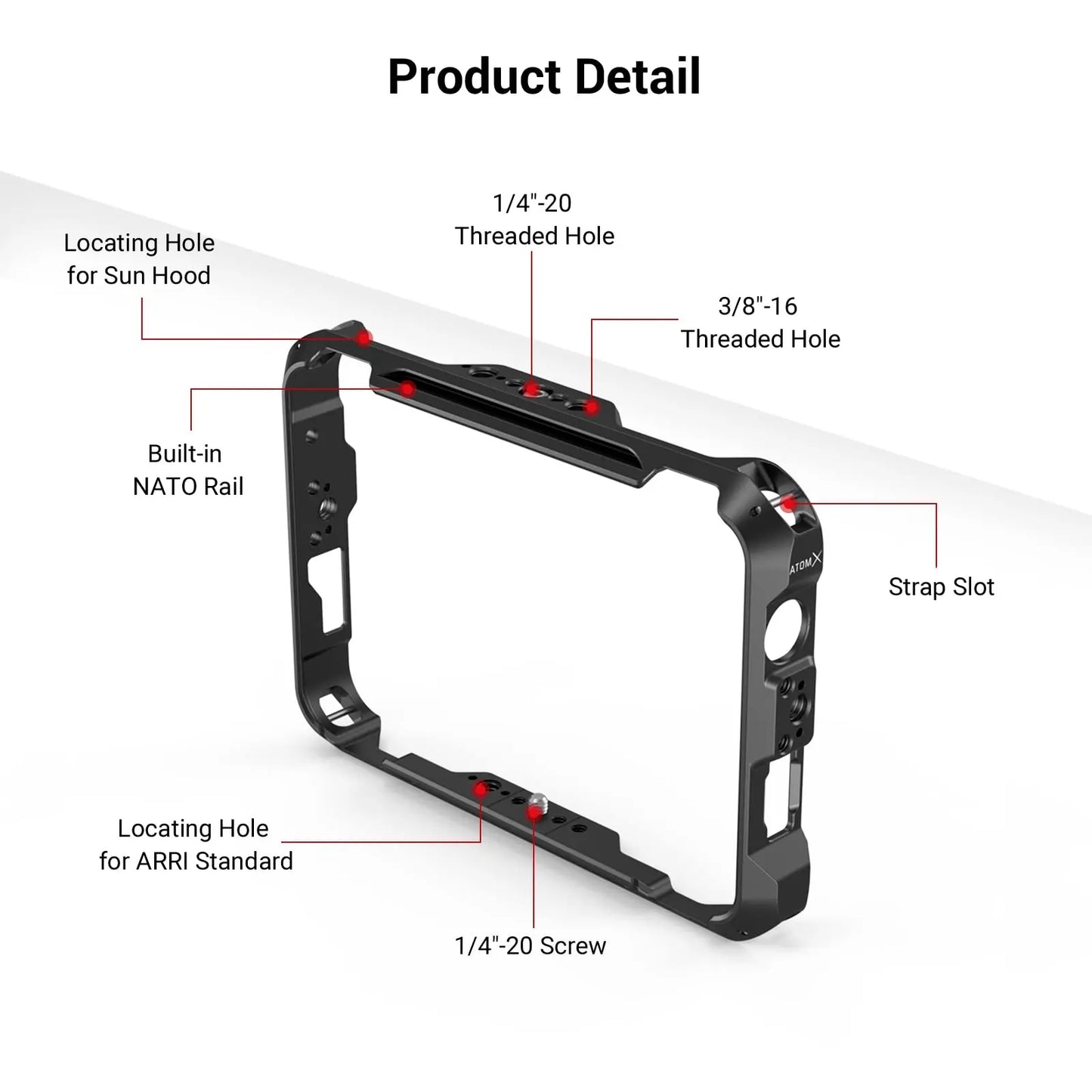 SmallRig  Cage for Atomos Shinobi 7 Monitor Camera Cage Aluminium alloy DSLR On-Camera Monitor Rig Kit 3456