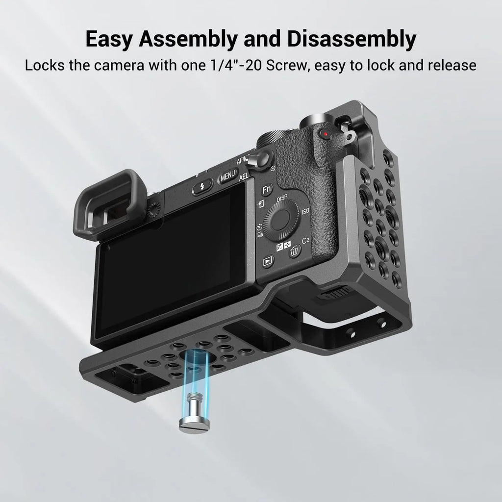 SmallRig Camera Cage only for Sony A6000 A6300 ILCE-6000 ILCE-6300 NEX7, A6000 Cage with 1/4" 3/8" Mounting Points and Cold Shoe