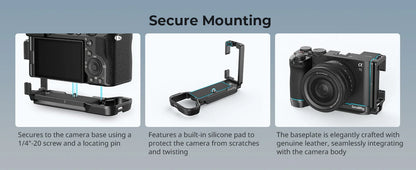 SmallRig L-Bracket for Sony Alpha 7C II / Alpha 7CR Arca Compatible Quickly Switch Side Plate Baseplate for Sony A7C II 4569