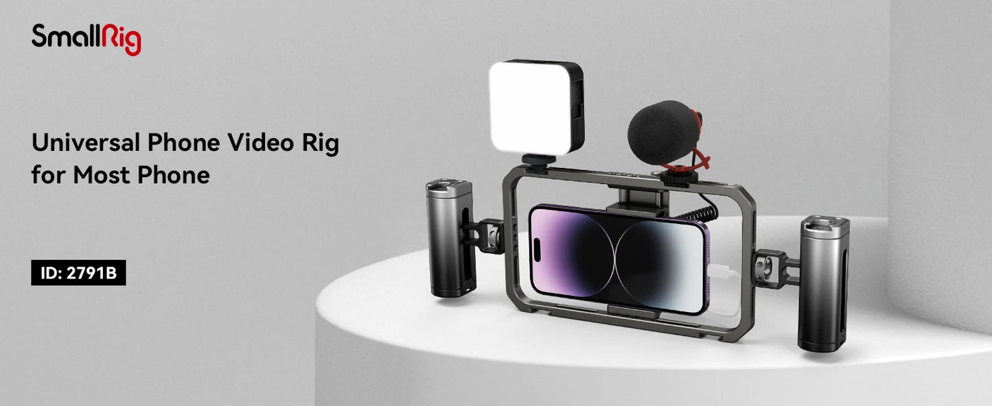 SmallRig Universal Mobile Phone Cage Smartphone Video Rig Filmmaking Vlogging Case
