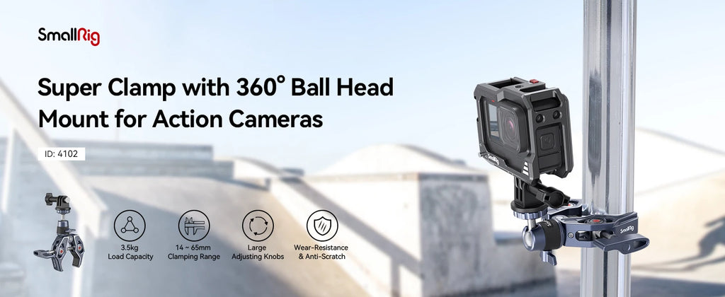 SmallRig Super Clamp Camera Mount Clamp with 360° Ballhead