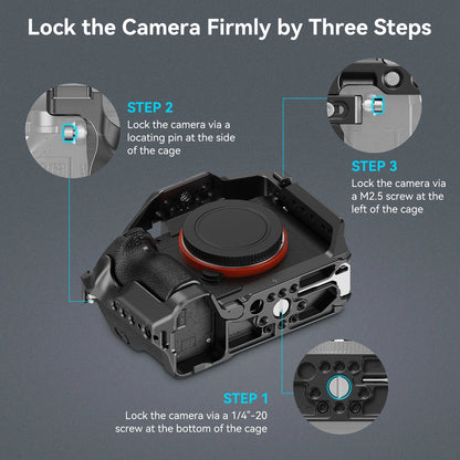 SmallRig A7 III / A7R III Cage Kit with Top Handle Cable for Sony Alpha 7 III / Alpha 7R III Portable Handheld Kit 4198