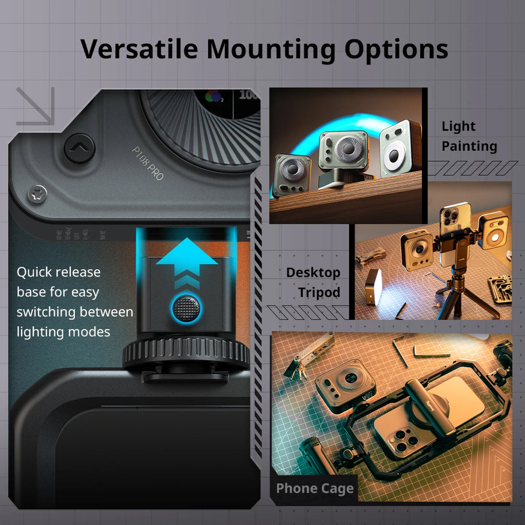 SmallRig Vibe P96 Pro mini LED Video Light, Pink & Black Color