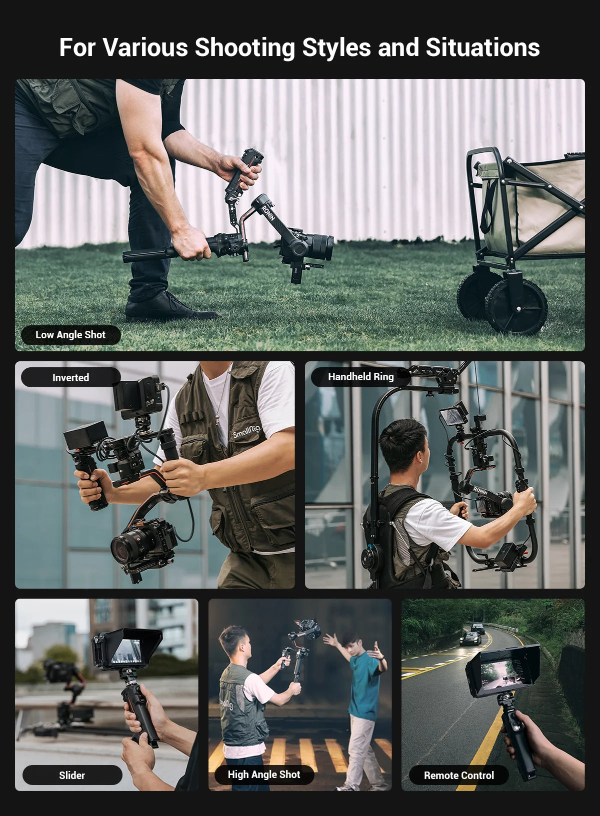 SmallRig Wireless Control Sling Handgrip  for DJI RS 2, for DJI RS 3 Pro / RS 4/RS 4 Pro with Wireless Controller 3920