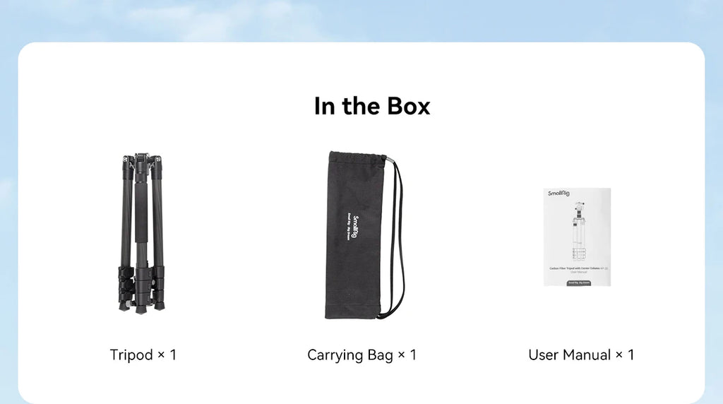 SmallRig Carbon Fiber Tripod with Center Column AP-20 Stable and Lightweight Carbon Fiber Legs Load 12kg Quickly Adjustable 4059