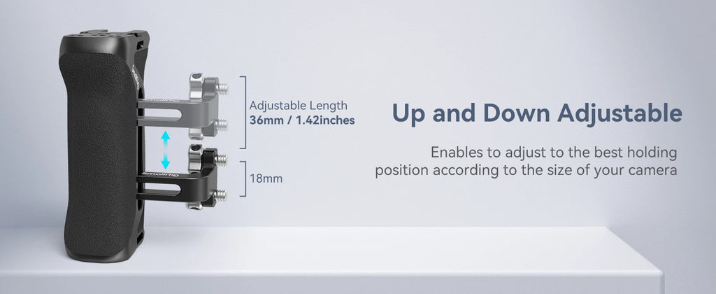 SmallRig DSLR Camera Hand Grip Aluminum Universal Side Handle W/ Screw Mounting Holes &Cold Shoe for Microphone DIY Options 4015