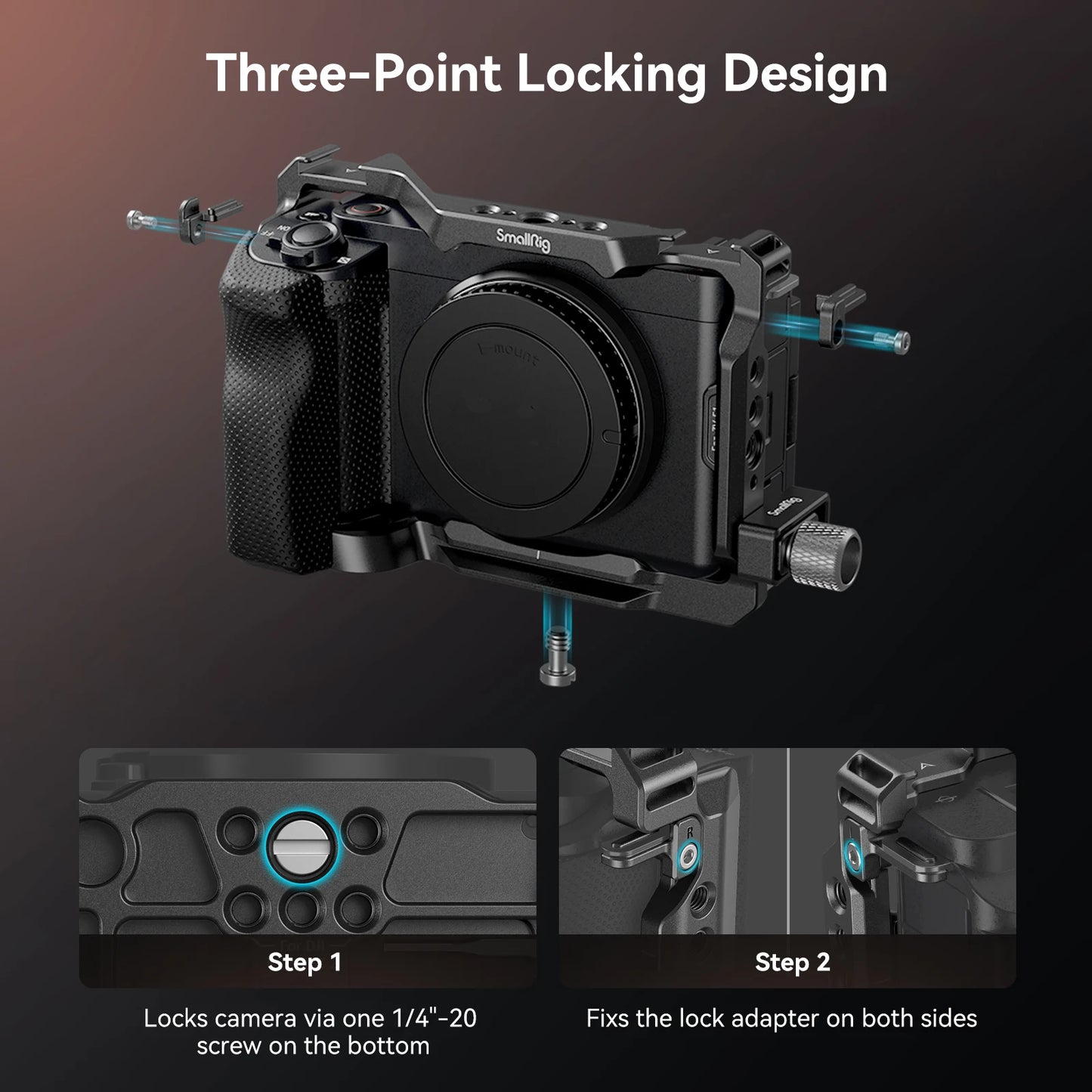 SmallRig ZV-E1 Cage Kit with Silicone Grip and Cable Clamp , Full Camera Cage Kit for Sony ZV-E1, Built-in Quick Release