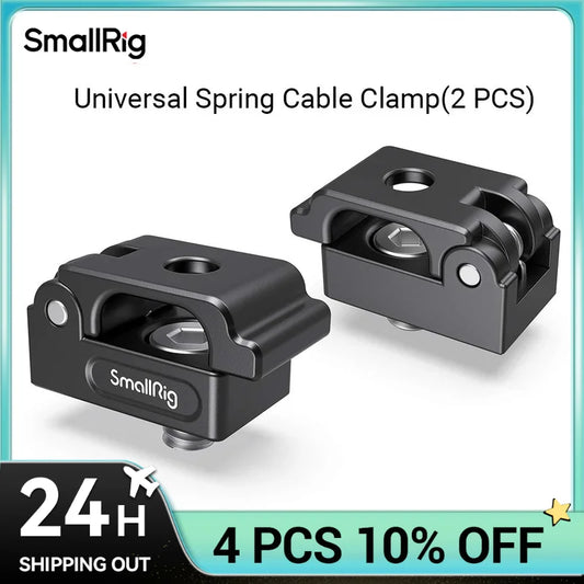 SmallRig Universal Spring Cable Clamp (2 pcs), Lightweight and Portable Cable Clamp Suit for Cables, Charging Cables MD2418
