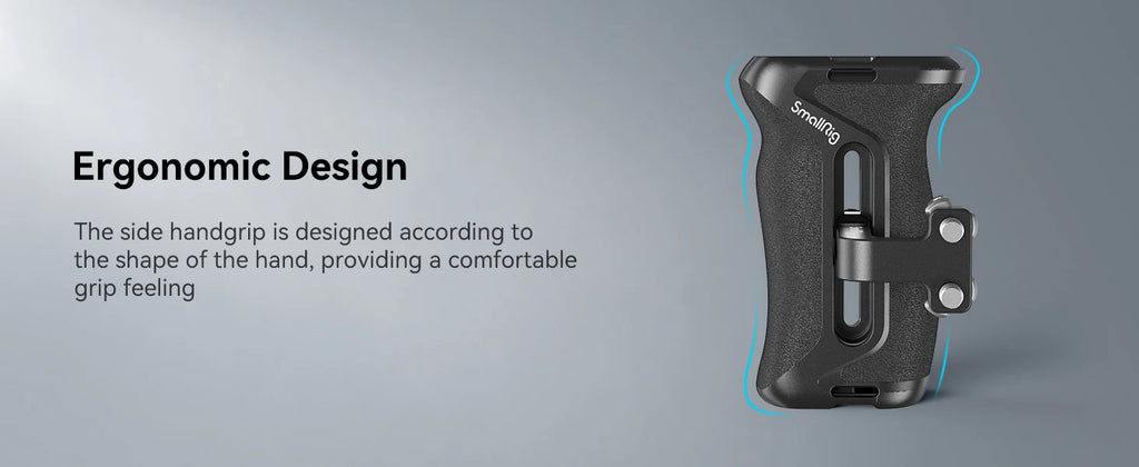 SmallRig DSLR Camera Hand Grip Aluminum Universal Side Handle W/ Screw Mounting Holes &Cold Shoe for Microphone DIY Options 4015