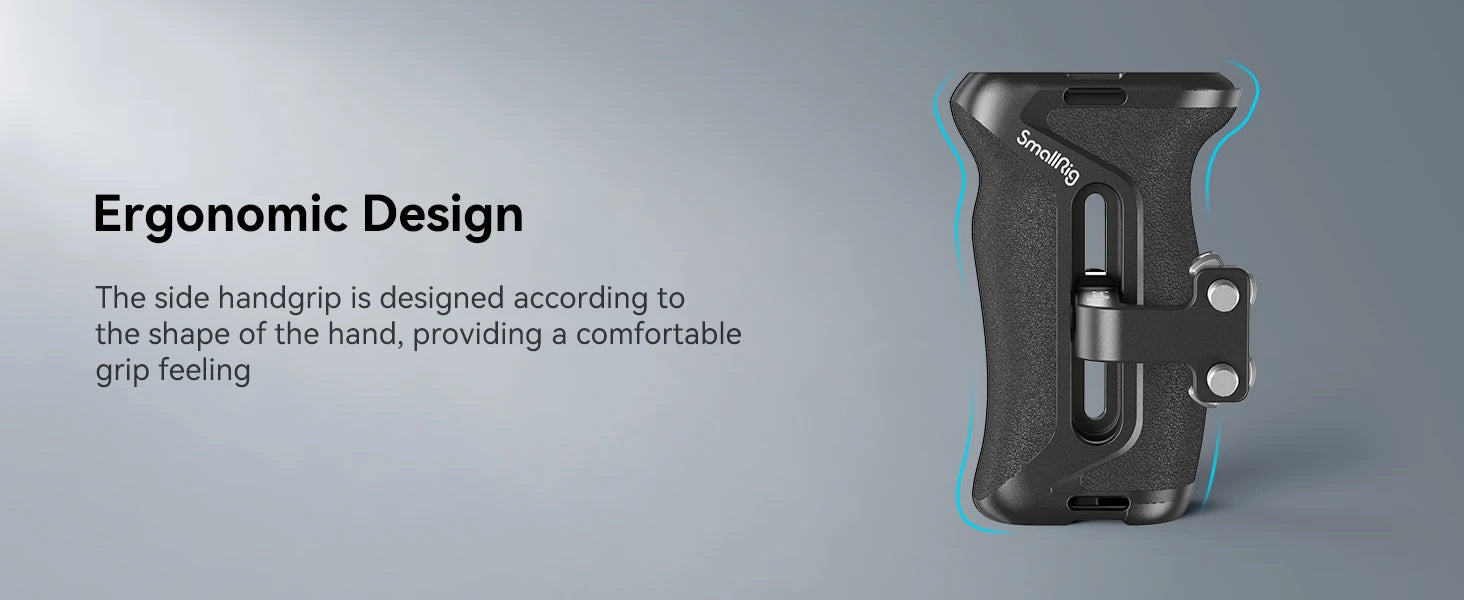 SmallRig DSLR Camera Hand Grip Aluminum Universal Side Handle W/ Screw Mounting Holes &Cold Shoe for Microphone DIY Options 4015