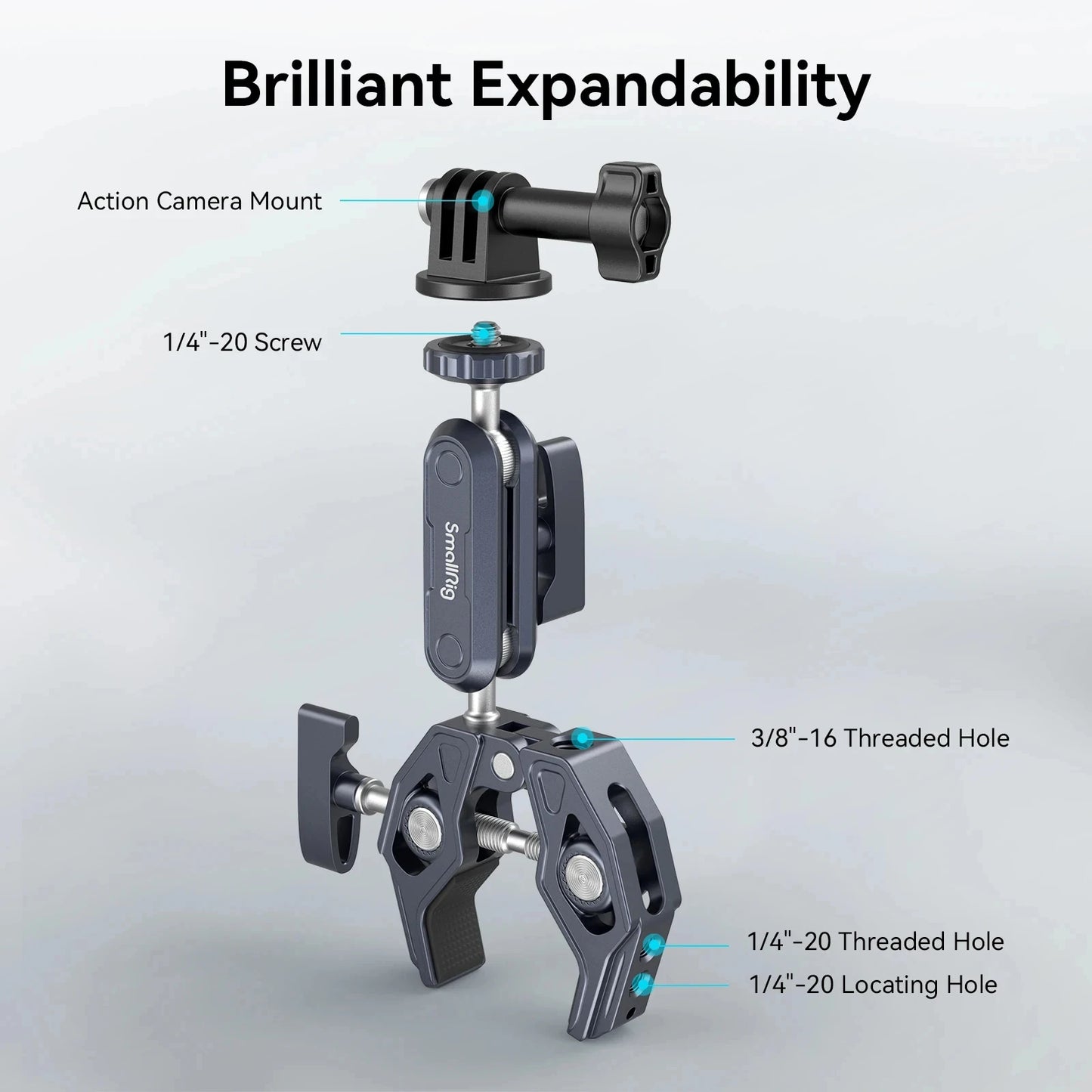 SmallRig Super Crab-Shaped Clamp with Ballhead Magic Arm