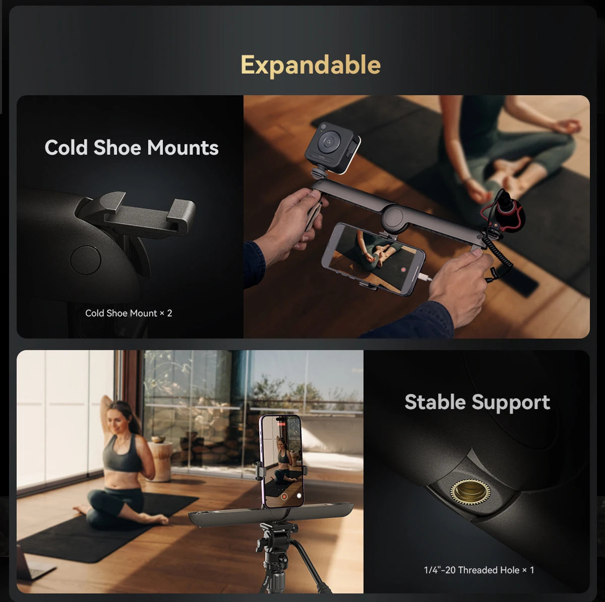 SmallRig P20 Foldable Universal Phone Cage, Smartphone Video Rig Case Stabilizer Tripod Mount