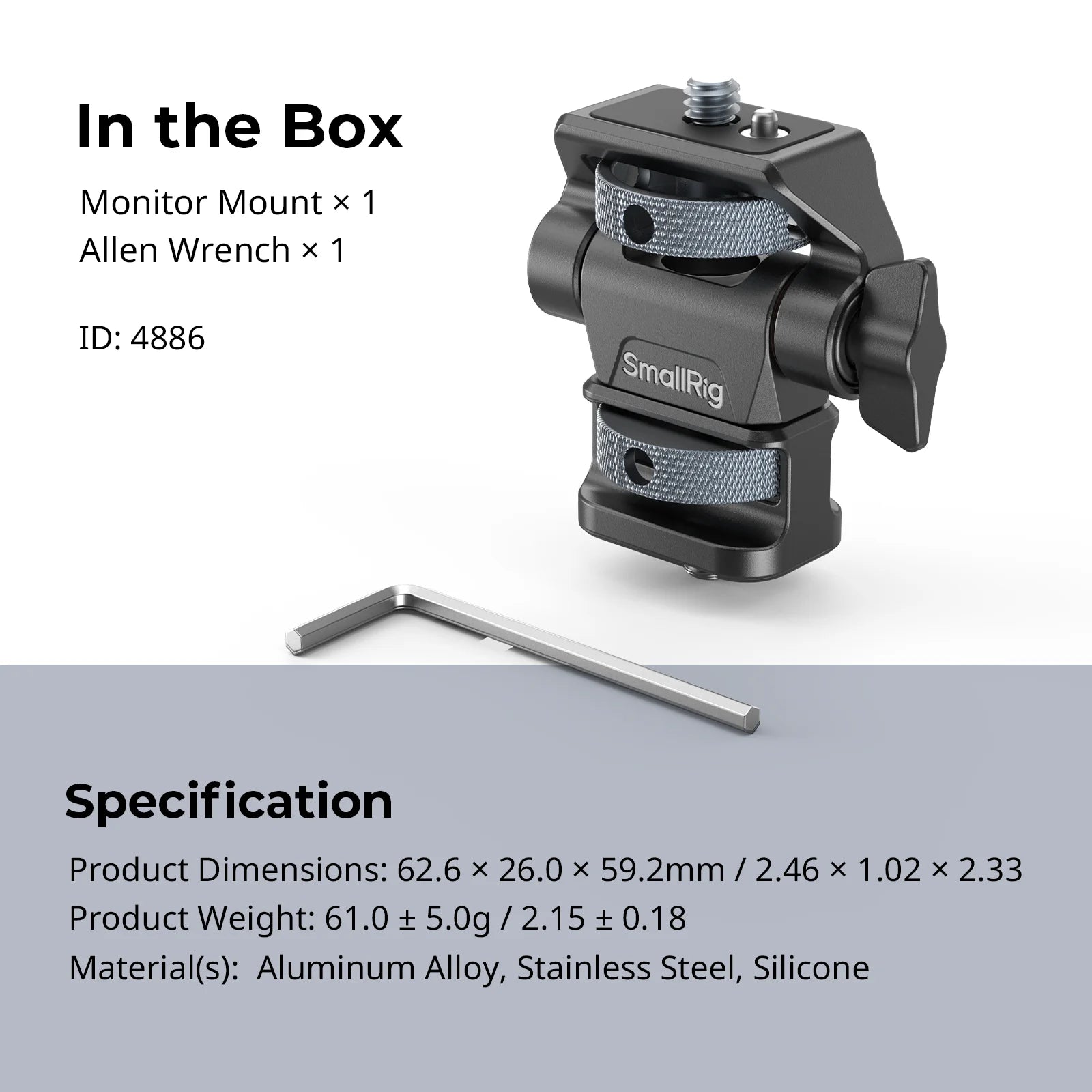 SmallRig Swivel and Tilt Adjustable Monitor Support with 1/4"-20 Screws