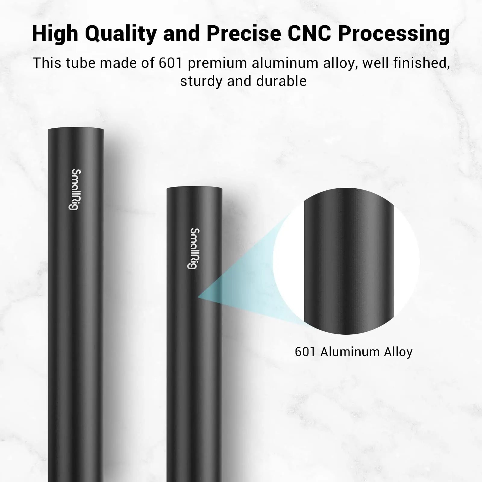 SmallRig Black Aluminum Alloy 15mm Rod M12-20cm 8inch Long (2 Pack)- 1051