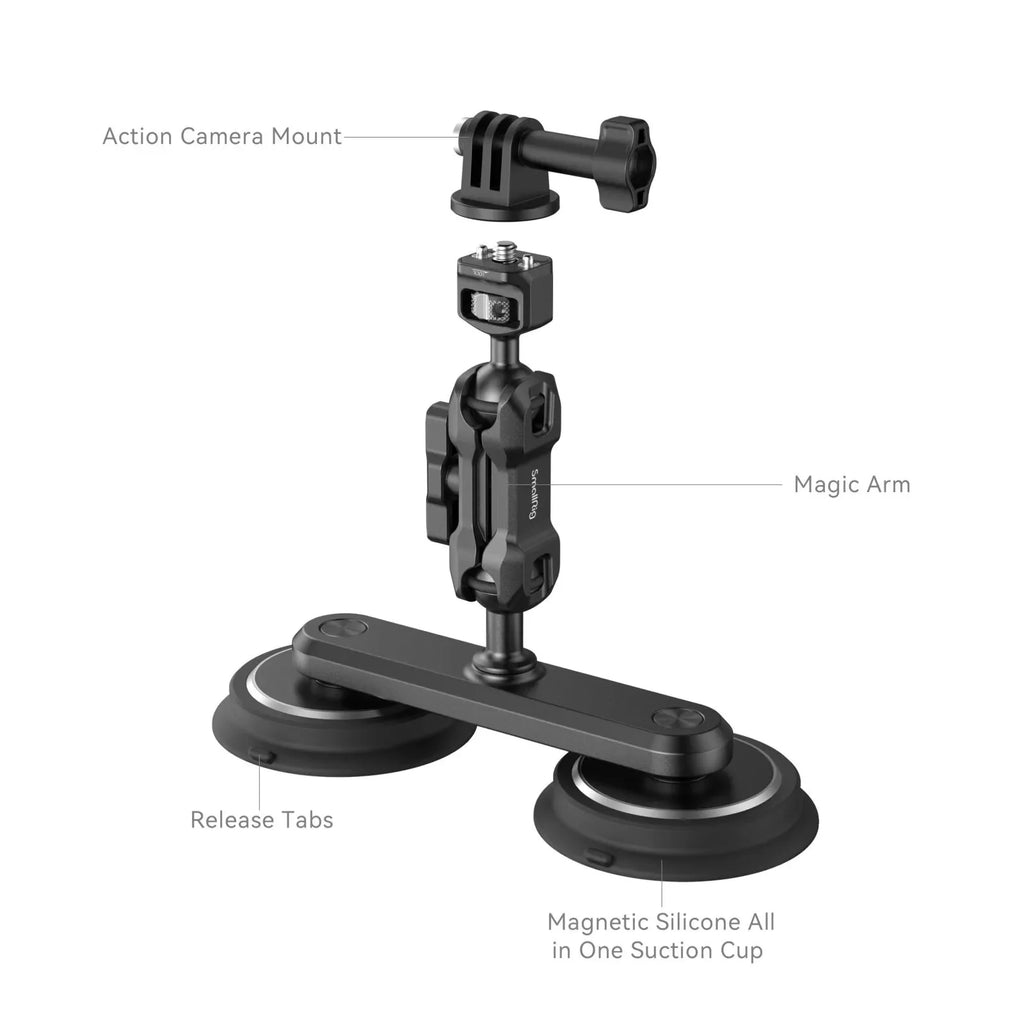 SmallRig Triple/Dual/Single Magnetic Suction Cup Mounting Support Kit for Action Camera Magic Arm Suction Cup