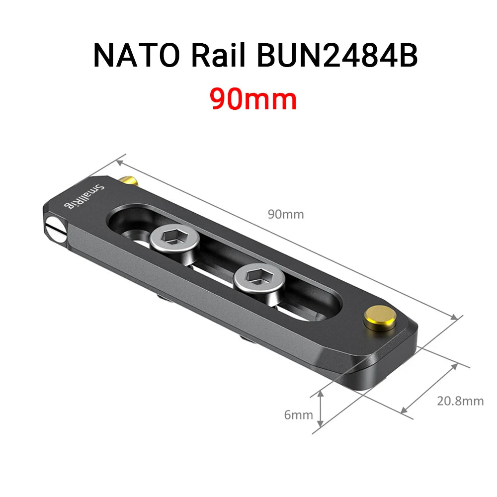 SmallRig Camera Quick Release Safety Rail 4cm 1.57 Inches Long with 1/4'' Screws For Nato Handle EVF Attach  - 1409