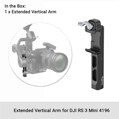 SmallRig Mount Plate for Arca-Swiss, for DJI RS 3 Mini 4195 and Extended Vertical Arm for DJI RS 3 Mini 4196