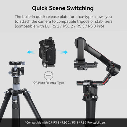 SmallRig ZV-E1 Cage Kit with Silicone Grip and Cable Clamp , Full Camera Cage Kit for Sony ZV-E1, Built-in Quick Release