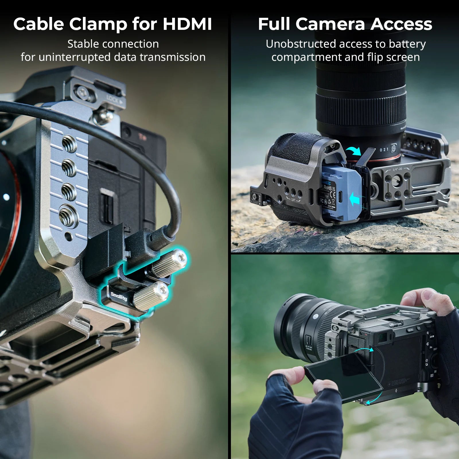 SmallRig A7C II / A7CR “HawkLock” Quick Release Cage Kit with Silicone Handle for Sony Alpha 7C II / 7CR 5198