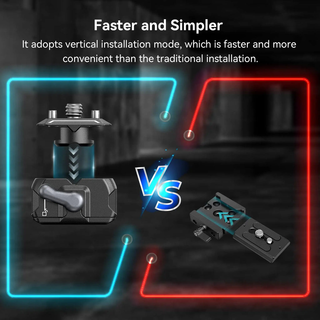 SmallRig Drop-in HawkLock Universal Mini Quick Release Clamp and Plate QR Plate Tripod Mount Adapter