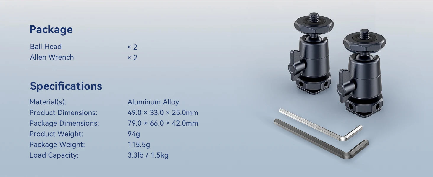 SmallRig 1/2 PCS Mini Ball Head 2948B