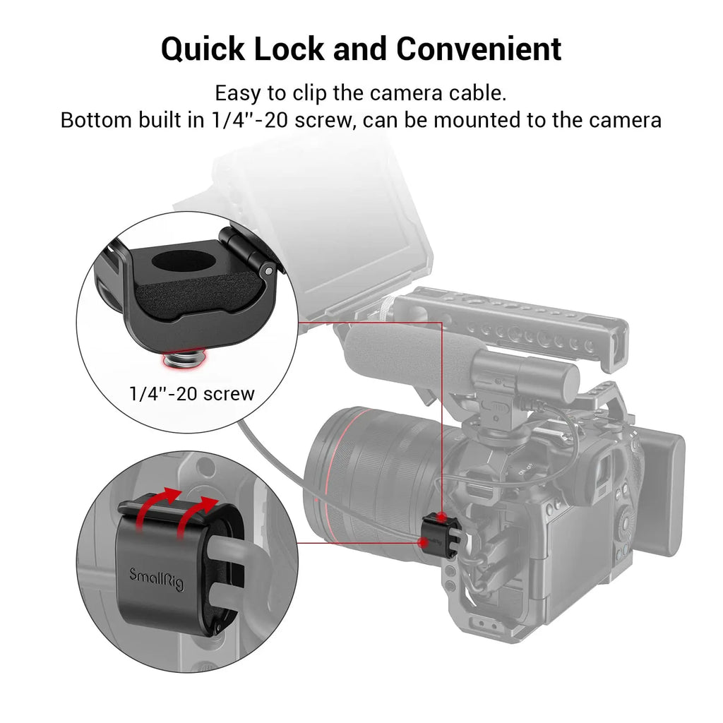 SmallRig 4PCS Camera Cable Clamp Compatible & USB Type-C Φ2-7mm Cables Quick Unlock Compact and light 3685