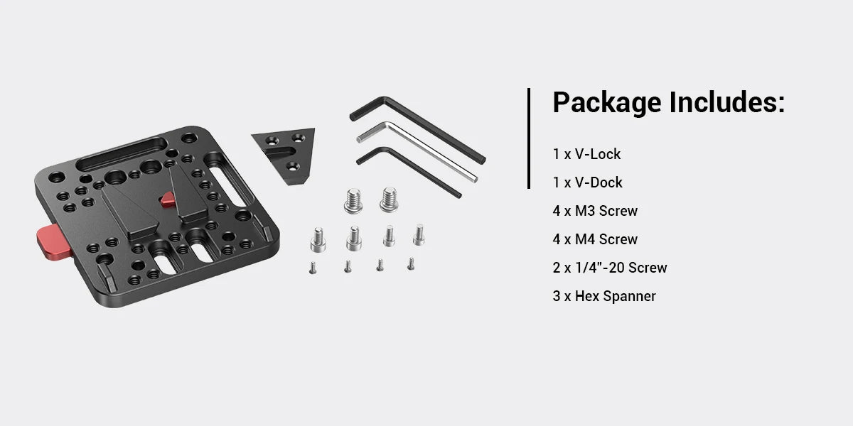 SmallRig V Mount Battery Plate, V-Lock Assembly Kit, Female V-Dock Male V-Lock Quick Release Plate – 1846C