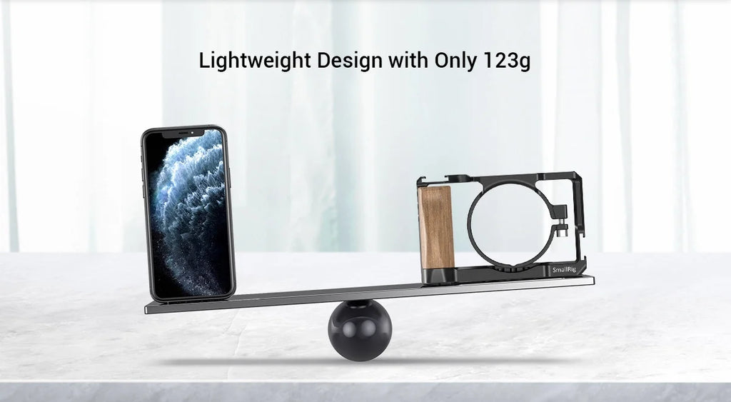 SmallRig Cage for Sony RX100 VII & RX100 VI Camera Feature w/ Wooden Side Handle Cold Shoe Mount Fr Microphone DIY Options 2434