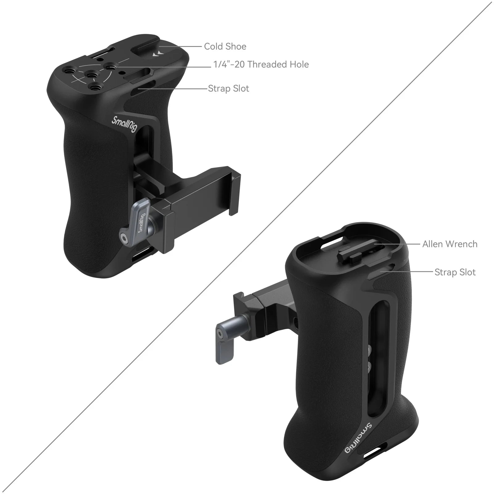 SmallRig Arca-Type Side Handle Designed to Facilitate Camera Movement and Stabilize Dualhand Shooting for ARCA-Swiss Mount Plate