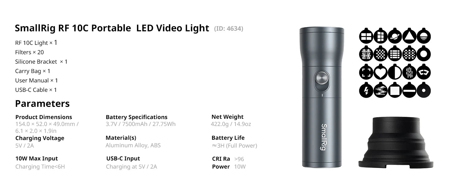 SmallRig RF 10C RGB LED Video Light